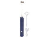 Small Household Egg Beater, Mini Multifunctional Handheld Electric Stirrer, Foam Maker, Whisk, Cordless Milk & Coffee Foamer, Blue