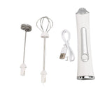 Electric Milk Frother, USB Rechargeable, 3 Speeds, Stainless Steel, Silent Portable Handheld Foam Maker for Coffee & Egg Beverage