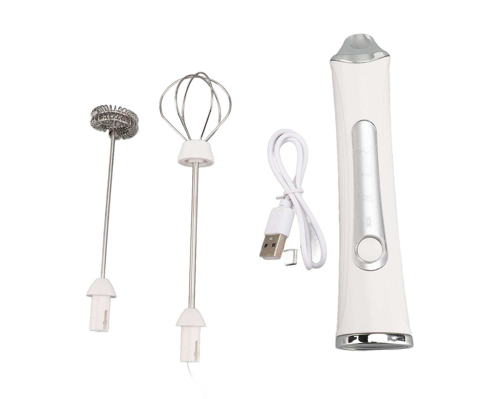 Electric Milk Frother, USB Rechargeable, 3 Speeds, Stainless Steel, Silent Portable Handheld Foam Maker for Coffee & Egg Beverage