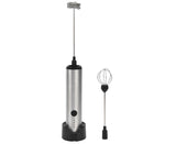 Stainless Steel Electric Milk Frother, Handheld Egg Beater, USB Charging, Mini Mixer