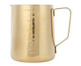 Stainless Steel Coffee Milk Frothing Cup Pitcher, Jug with Scale for Home Coffee & Latte Art, Gold, 600ml