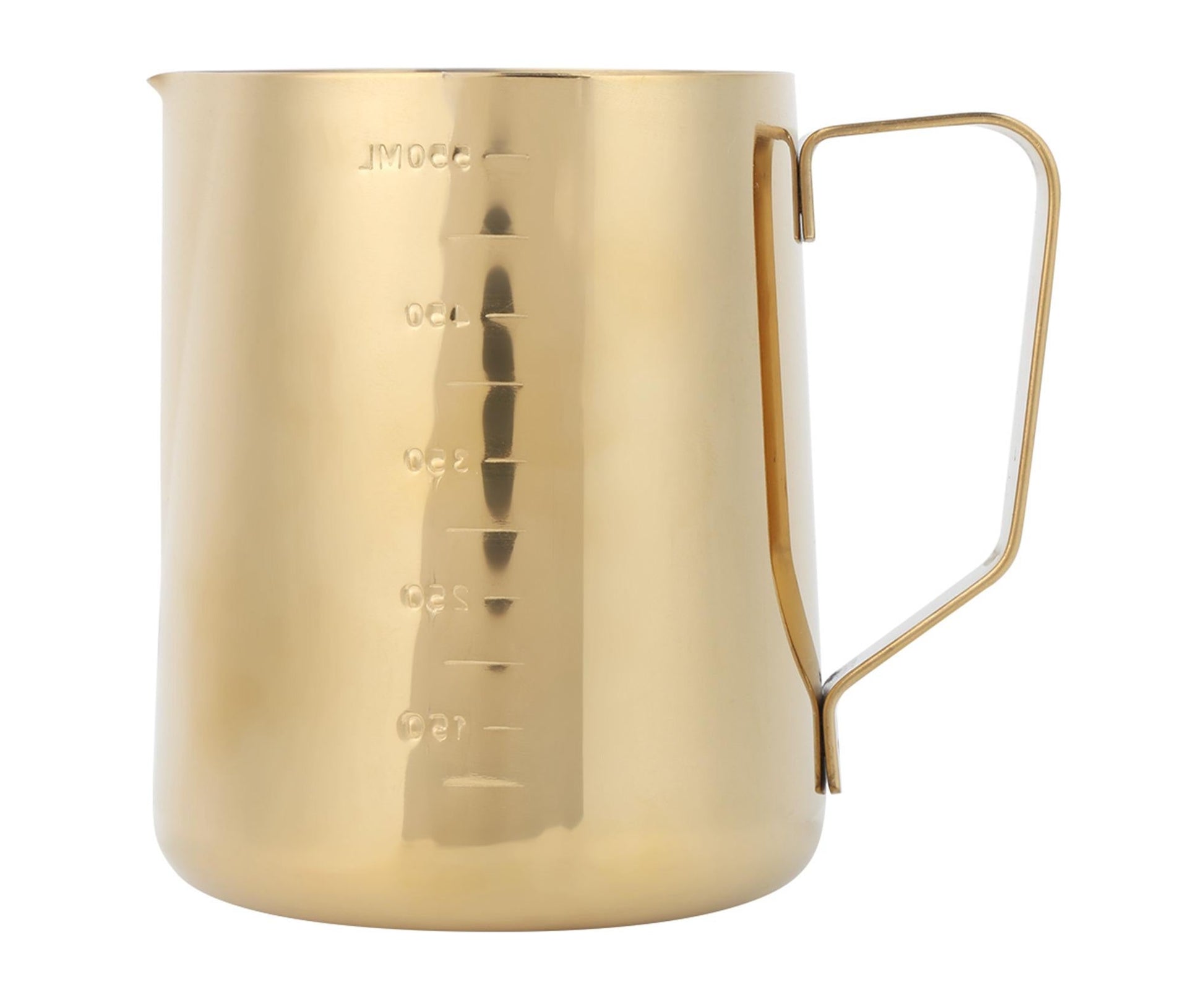 Stainless Steel Coffee Milk Frothing Cup Pitcher, Jug with Scale for Home Coffee & Latte Art, Gold, 600ml