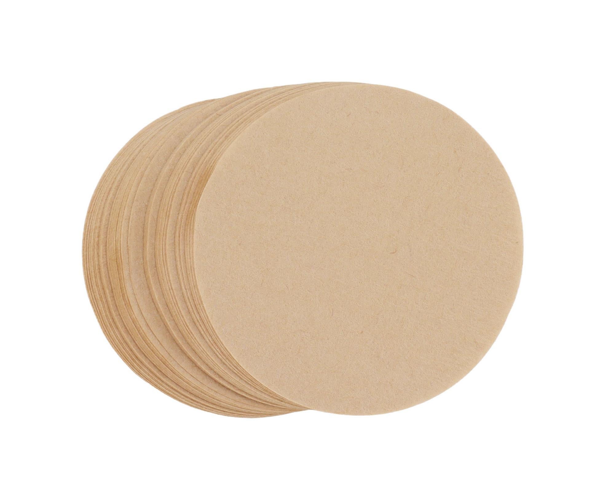100Pcs 64mm Round Coffee Filter, Unbleached Natural Paper for 1-2 People
