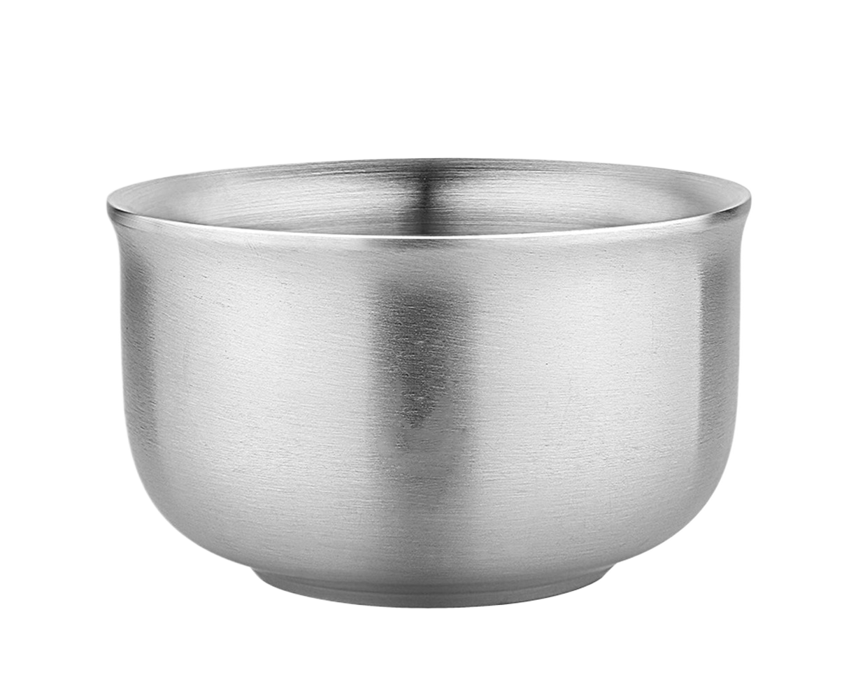 Stainless Steel Double Wall Insulated Round Rice Soup Bowl Kitchen Tableware-12.5cm