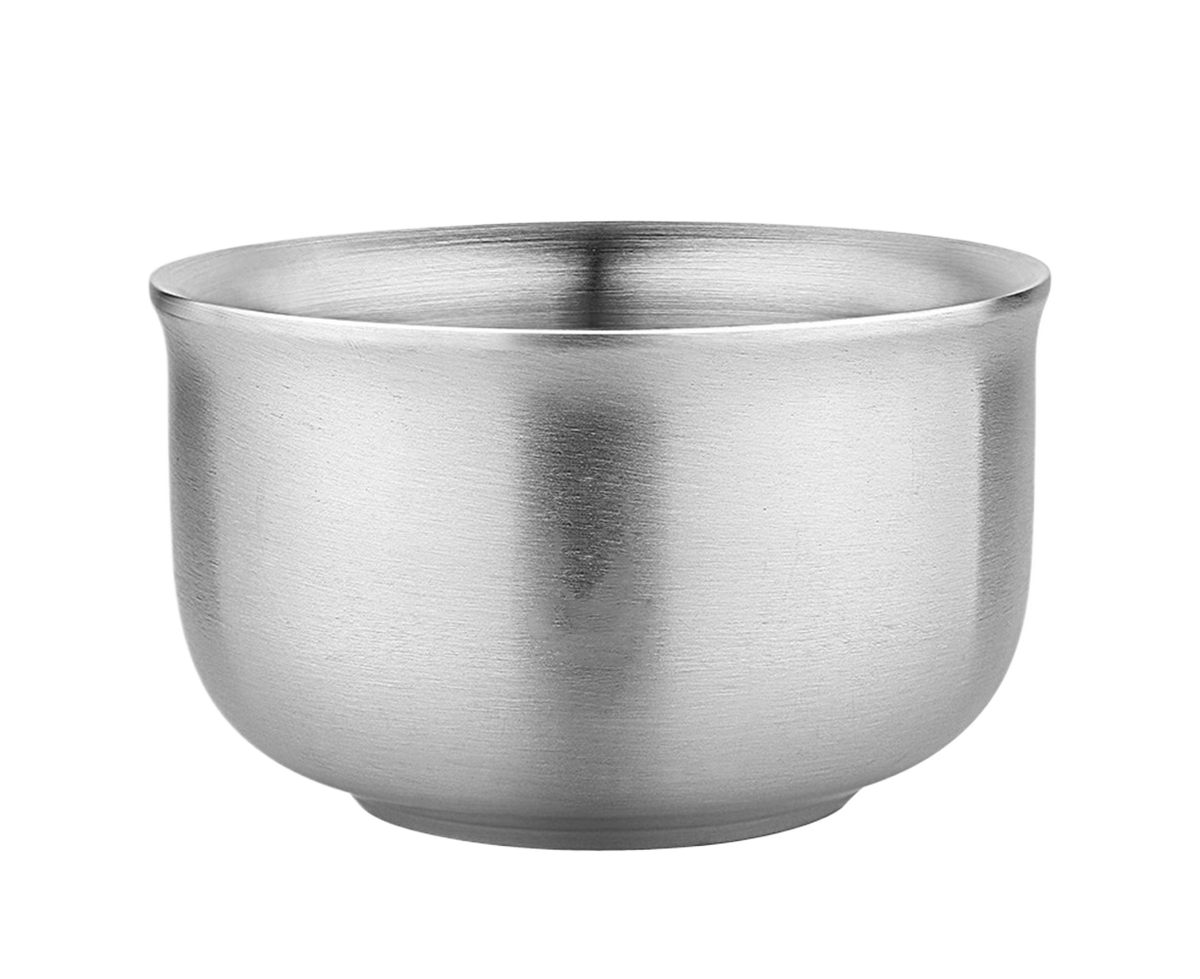 Stainless Steel Double Wall Insulated Round Rice Soup Bowl Kitchen Tableware-12.5cm