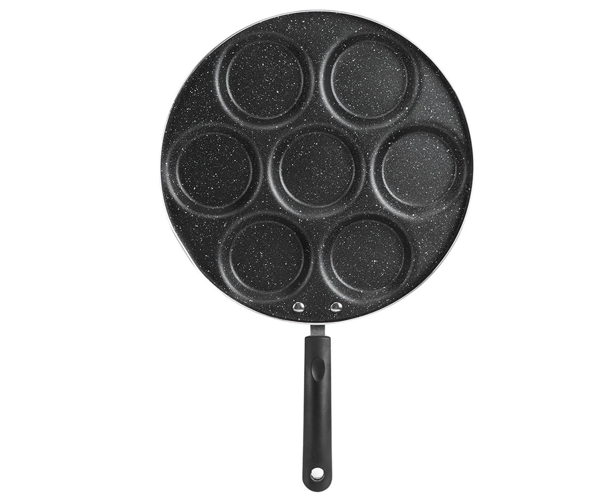 7-Hole Non-Stick Frying Pan, Egg & Burger Mold, Household Cooking Pan