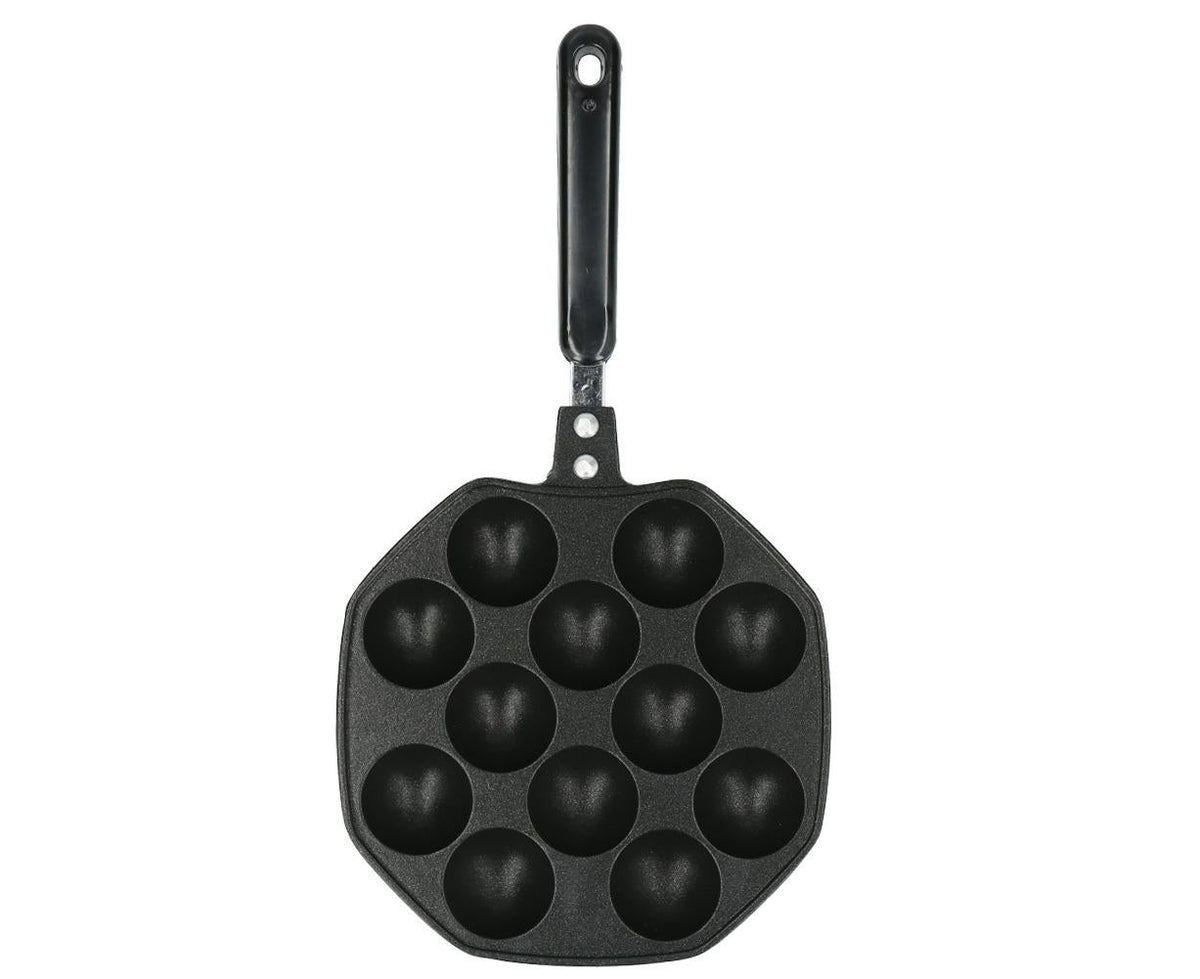 12-Cavity Aluminum Takoyaki Pan, Octopus Balls Egg Puffs Baking Pan, Home Cooking Tool