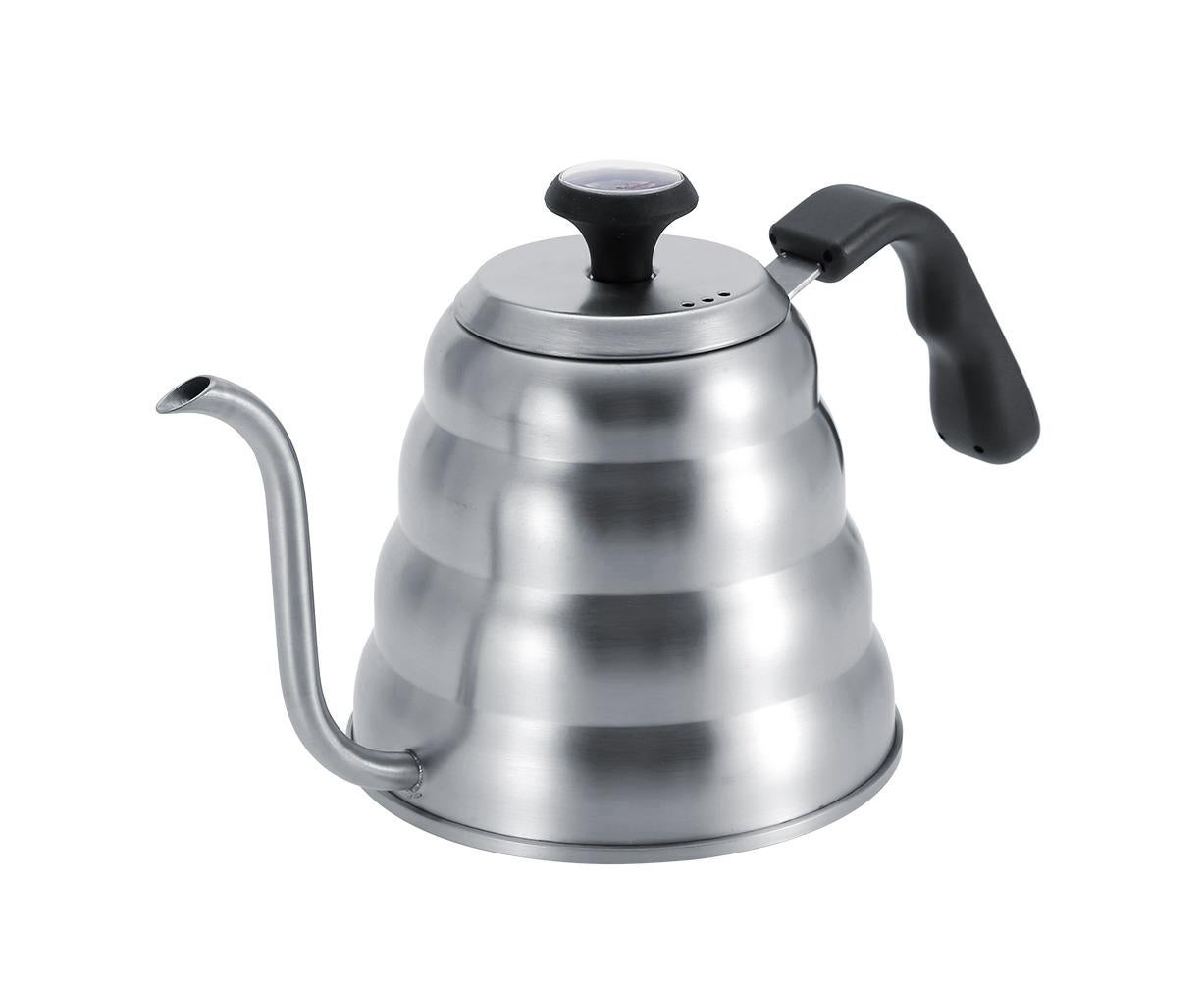 Stainless Steel Coffee Tea Pot, Drip Kettle with Gooseneck & Built-in Thermometer, 1.2L