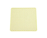 More Thicken Multi-use Drain Mat Silicone Stretchy Honeycombed Bowl Holding Mat for Home-Yellow M