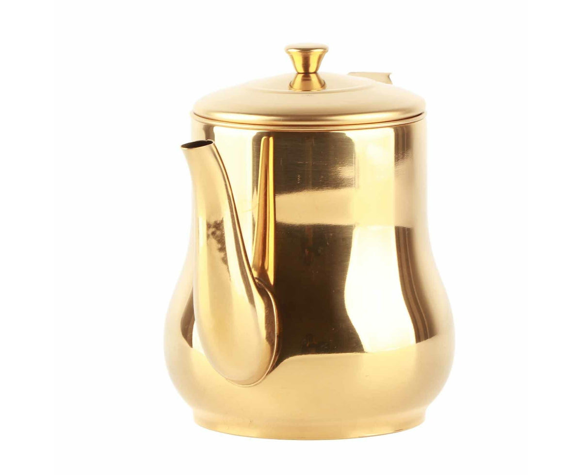 Stainless Steel Tea Pot with Filter, Rust-Proof, Durable Oil Strainer Pot for Hotels & Homes, 500ml, Gold