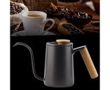 600ml Stainless Steel Drip Coffee Pot, Long Gooseneck Spout Kettle, Black