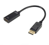 DisplayPort to HDMI Short Cable - Compact 4K DP to HDMI Adapter Cable for Monitor, TV, Projector (Black)