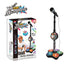 Babies Microphone with Stand, Singing Toys for Girls and Boys with Music and Light, Adjustable Standing Babies Karaoke Machine with Light - Black