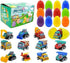 12Pcs Easter Eggs with Mini Pull-Back Cars, Stuffed Easter Eggs, for Boys and Girls