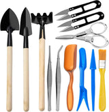 12 Pcs Gardening Tool Set Succulent Tool Kit,Houseplant Rake Mini Gardening Hand Tools,Small Shovel/Rake/Spade