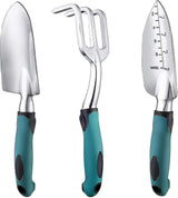 Garden Tool Set, 3-piece Heavy-duty Gardening Tool Cast Aluminum With Soft Rubber Non-slip Handle Durable Garden Hand Tools