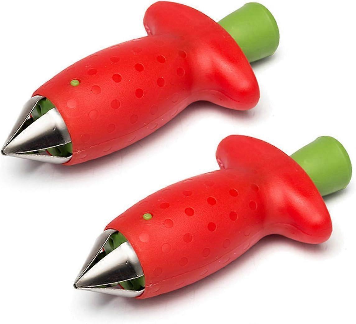 Multi-Claw Strawberry Corer Stainless Steel Plastic Fruit Berry Tomato Vegetable Top Stem Corer Kitchen Aid Corer, 2 Pack