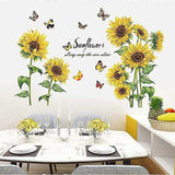 2 Pcs Wall Stickers The Sunflower Wall Stickers Mural Decals For Bedroom Living Room Wall