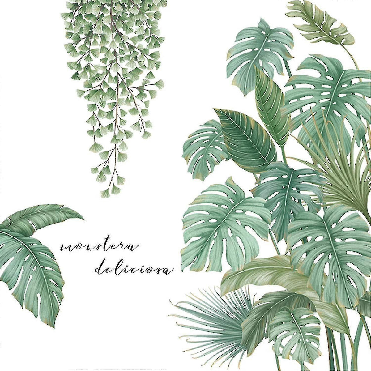 Plant Wall Sticker Back Bamboo Garden Wallpaper Small Fresh Door Decoration Sticker Wall Stickers
