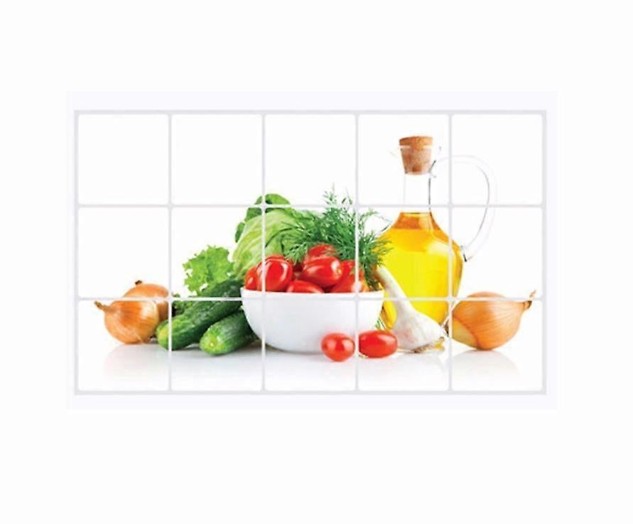 1PCS 75*45cm Kitchen Oilproof Removable Wall Stickers Aluminum foil Art Decor Home Decal Fruit oil stickers wall stickers