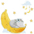 Flying Elephant Wall Decal Animal With Cloud Moon Star Wall Sticker Dumbo