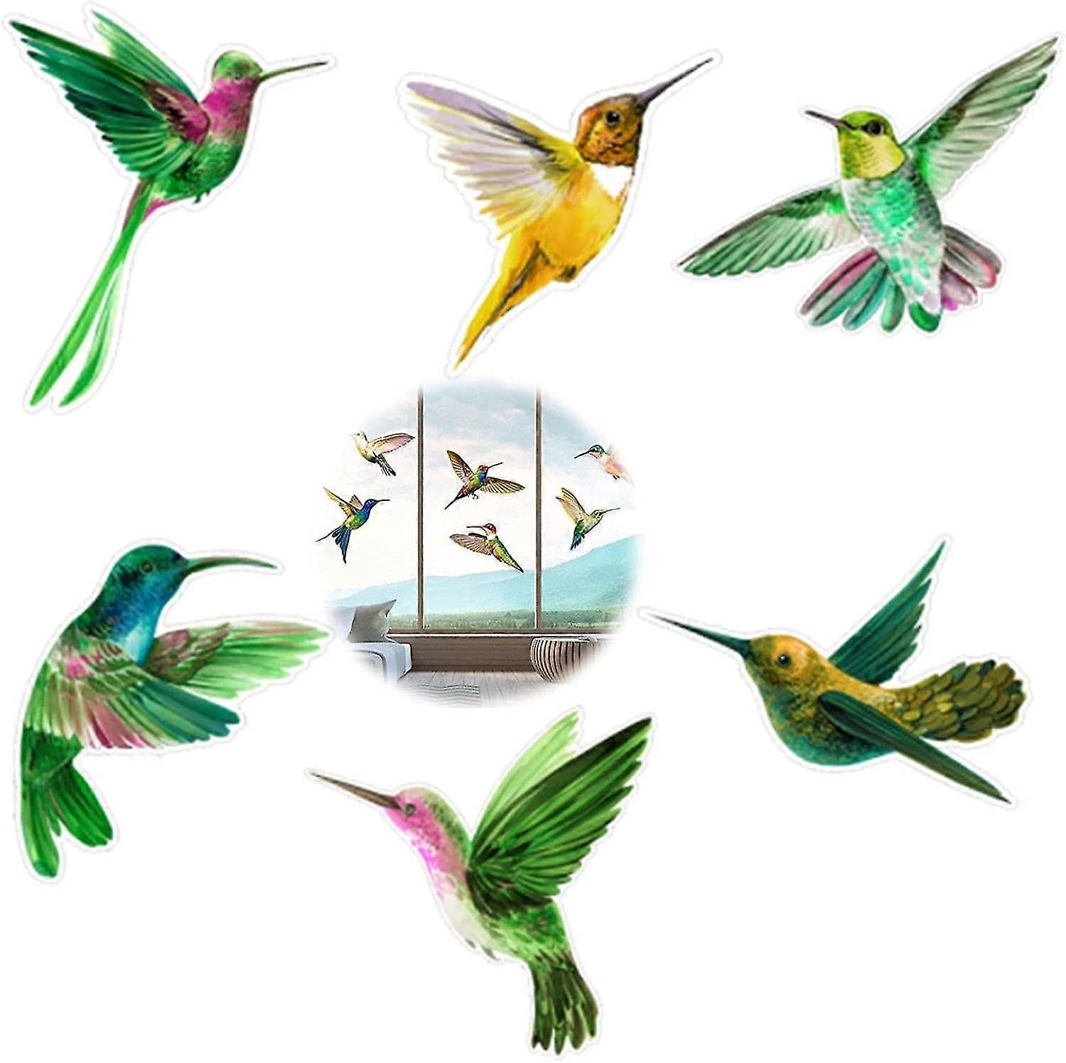 Anti-collision Window Stickers Porch Bird Protection Sticker Garden Birds Window Stickers Hummingbird Bird Wall Stickers For Window, Living Room, Office