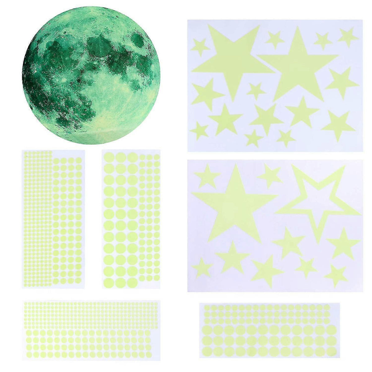 842pcs Wall Stickers Self-adhesive Luminous Stars, Stars And Moon Wall Stickers