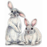 30*40cm Typography Wall Sticker Two Cute Rabbits babies Room