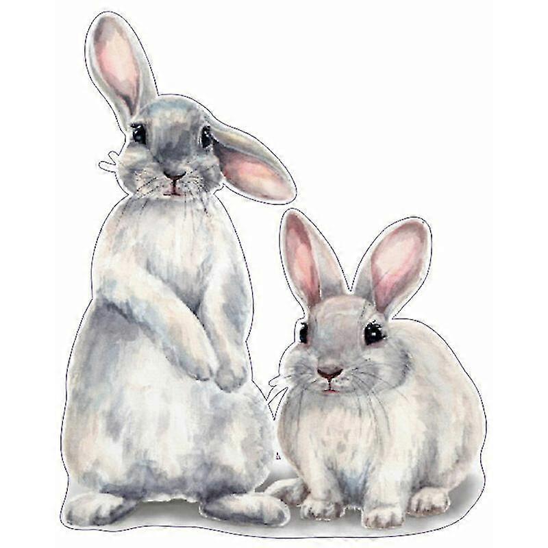 30*40cm Typography Wall Sticker Two Cute Rabbits babies Room