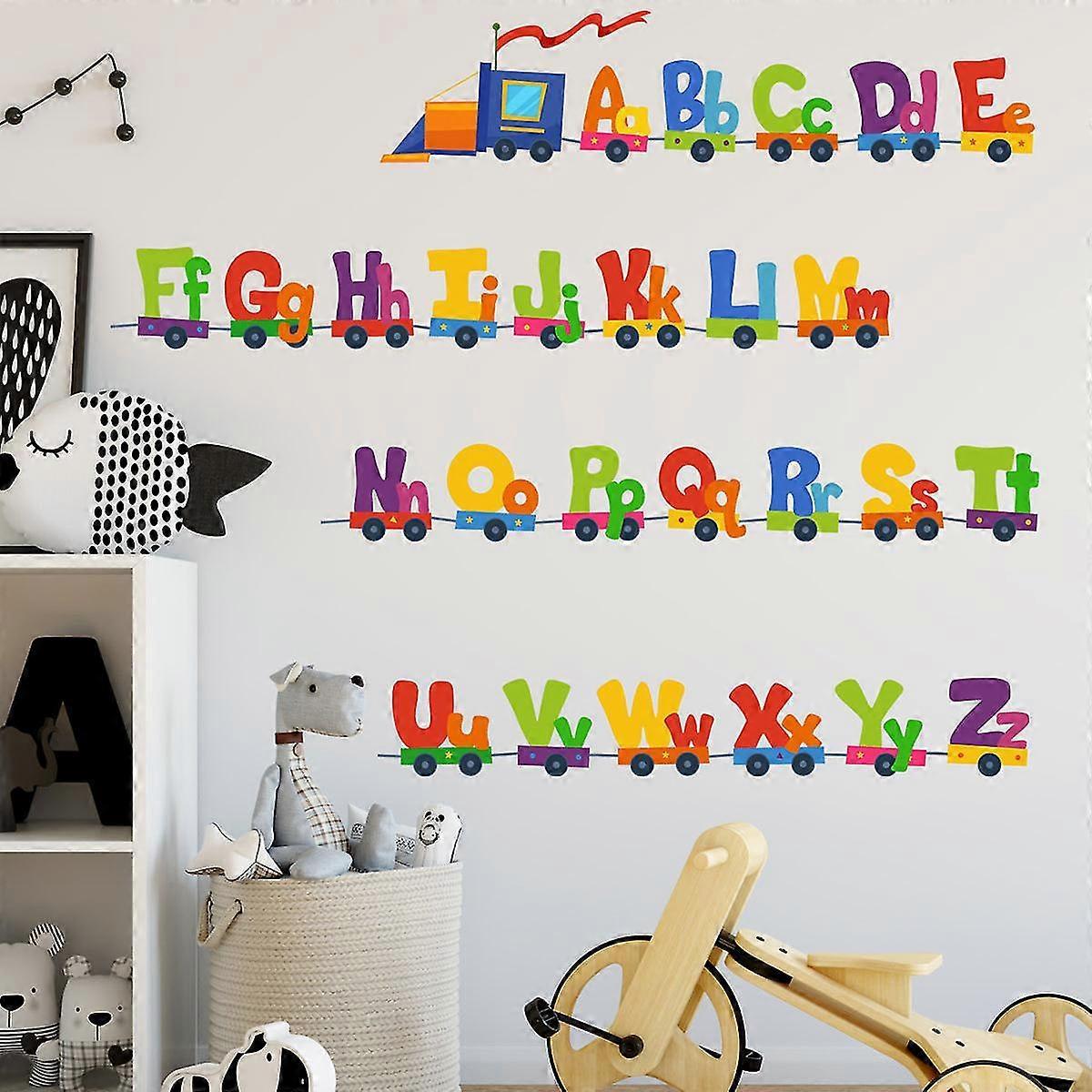 Colorful Animal Alphabet Abc babies Wall Stickers Peel And Stick Decals Removable Nursery Bedroom Living Room Art Murals