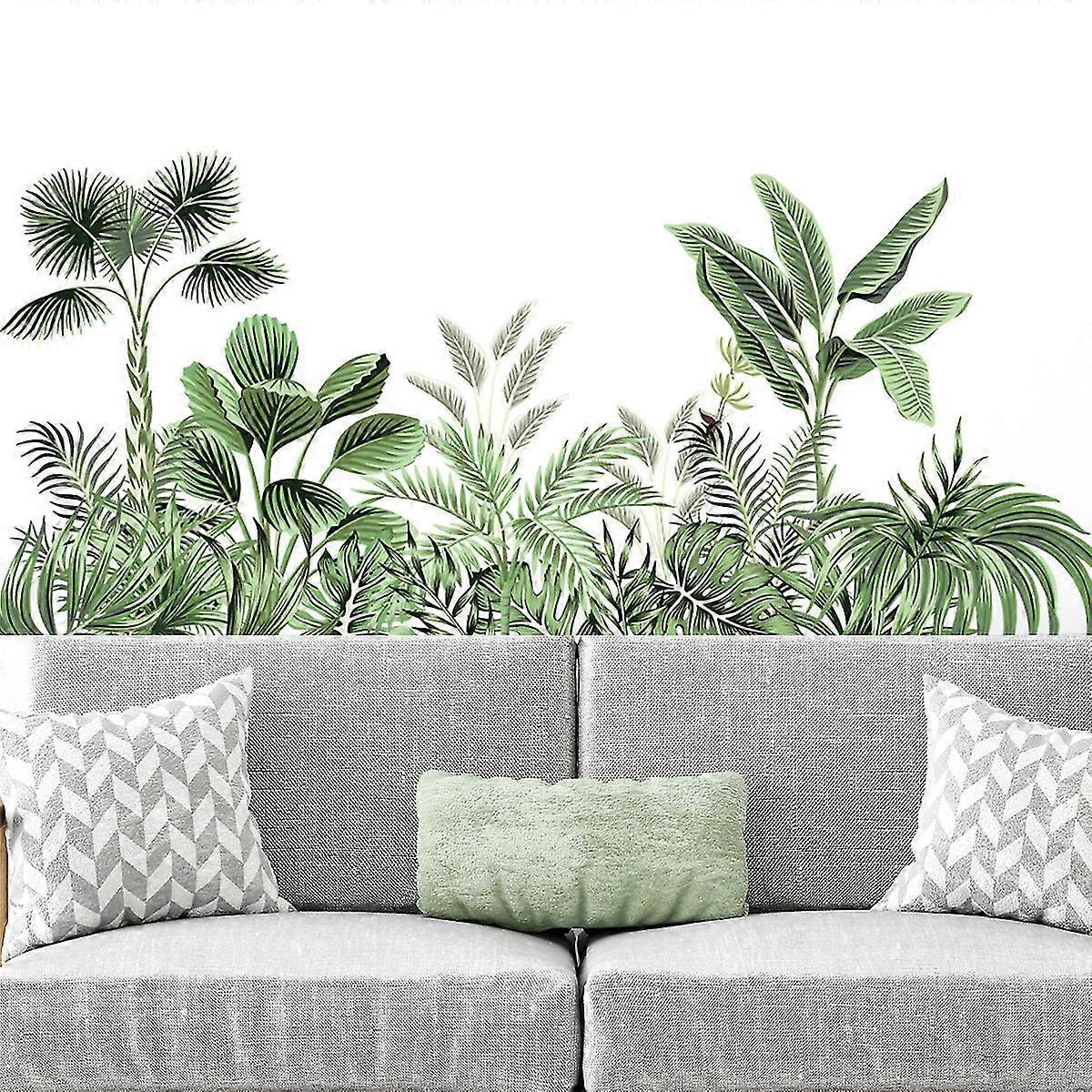 Palm Leaf Wall Stickers For Living Room, Plant Sticker Wall Decor, Peel And Stick Wall Stickers