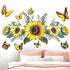 Sunflower Wall Stickers With 3d Butterfly Wall Sticker,sunflower Wall Stickers,wall Stickers For Bedroom