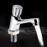 Time Delay Push Faucet, Cold Water Push Faucet Bathroom Sink Faucets Bathroom Faucet Cold Water Hand Wash Faucet for Bathroom and Kitchen