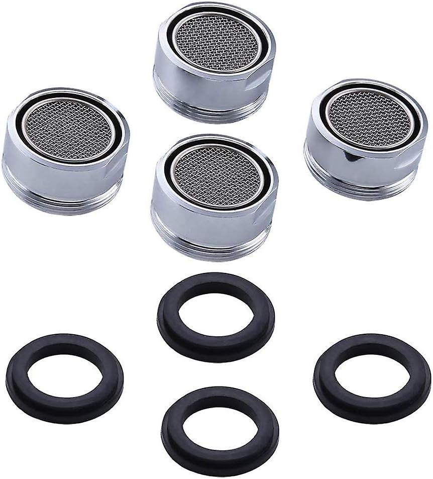 4 Pieces Faucet Filter Aerator Universal Water Saving Faucet Aerators For kitchen Sink Faucet or Bathroom Faucet Silver (24MM)