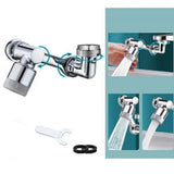 1080 Swivel Extension Faucet Multifunctional Faucet Jet Regulator Swivel Faucet Extension with Aerator 2 Modes Faucet Adapter with Universal Brass Aer