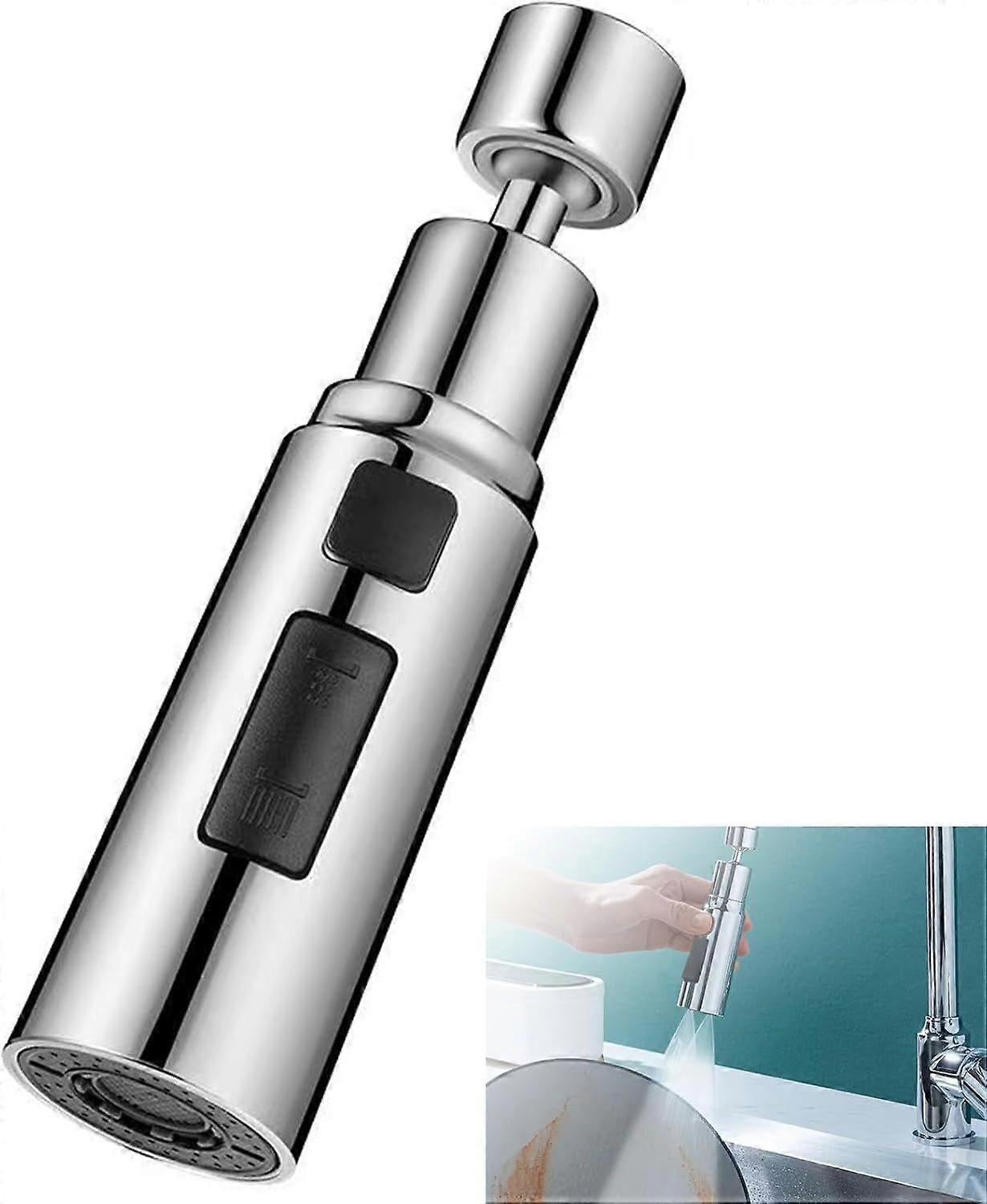 Kitchen Faucet Sprayer, Extendable Faucet Aerator, Nozzle Filter Head, 360 Swivel Faucet Aerator for Kitchen, 3 Modes Kitchen Faucet Head Replacem