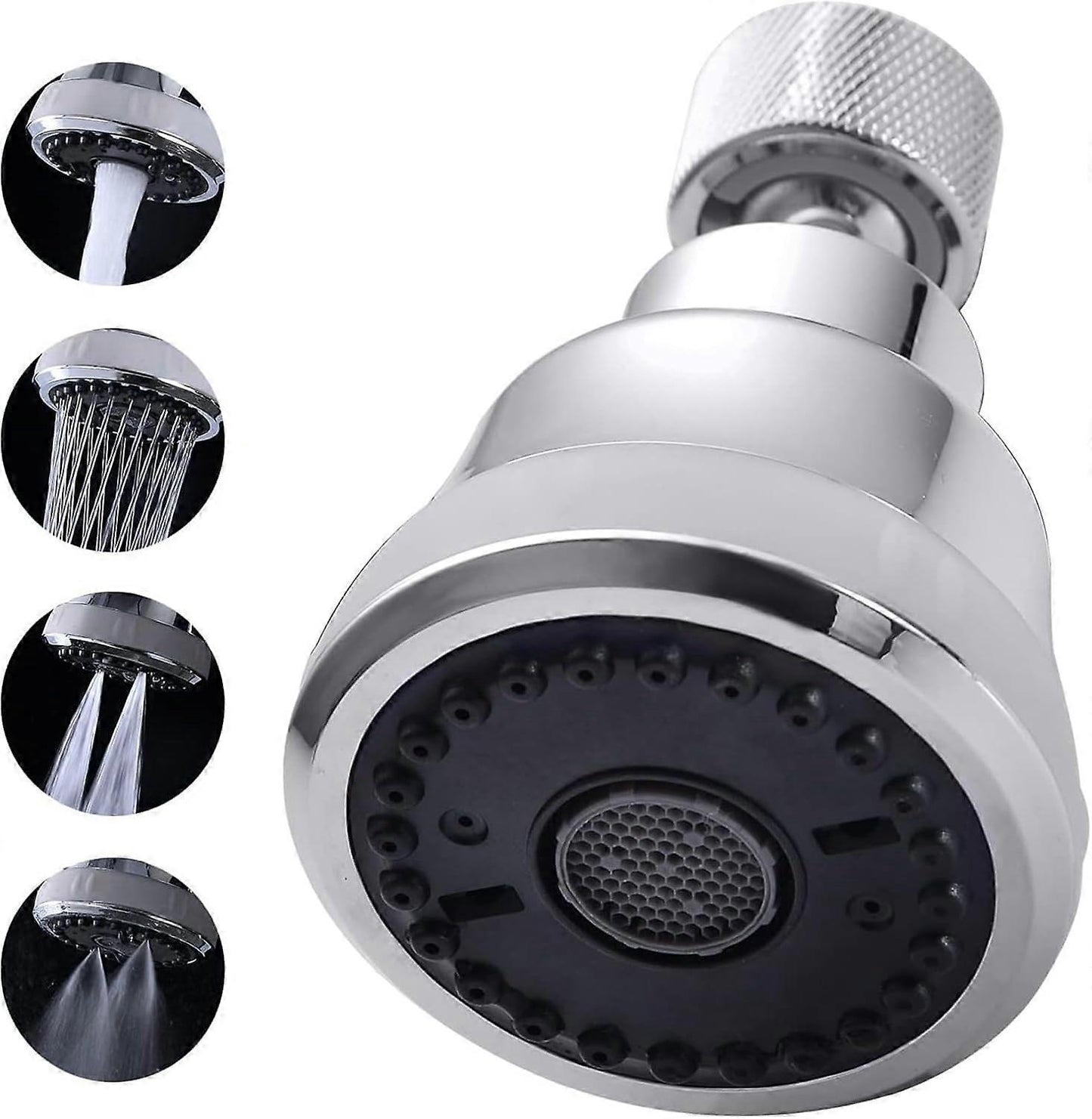(Chrome)4 Spray Modes Faucet Aerator,360 Degree Faucet Sprayer Attachment,Big Angle Kitchen Faucet Aerator,Swivel Faucet Extender,Sink Sprayer Attachm