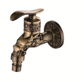 Indoor Bathroom Faucet Carved Wall Bibcock Mount Retro Decorative Faucet Outdoor Garden Faucets Washing Machine Mop Antique