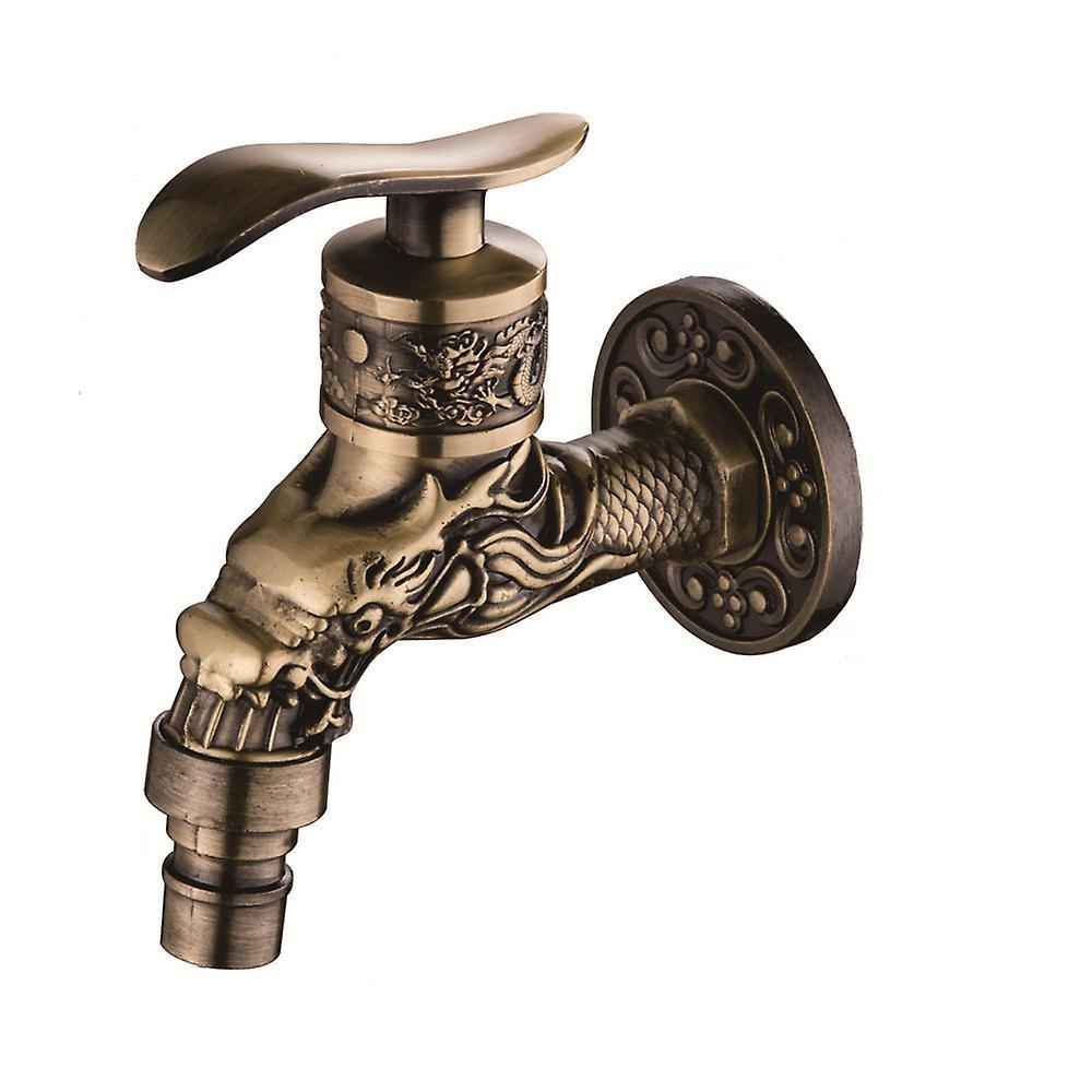 Indoor Bathroom Faucet Carved Wall Bibcock Mount Retro Decorative Faucet Outdoor Garden Faucets Washing Machine Mop Antique