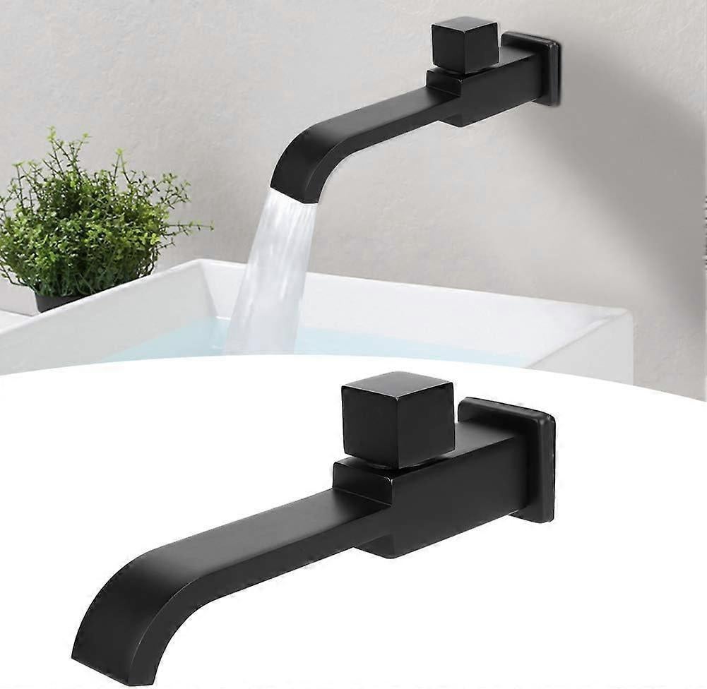 G1/2 Modern Brass Wall Mounted Faucets Bathroom Wall Mounted Faucet Single Hole Cold Water Faucet for Kitchen Bath Wash Basin Sink Matte Black