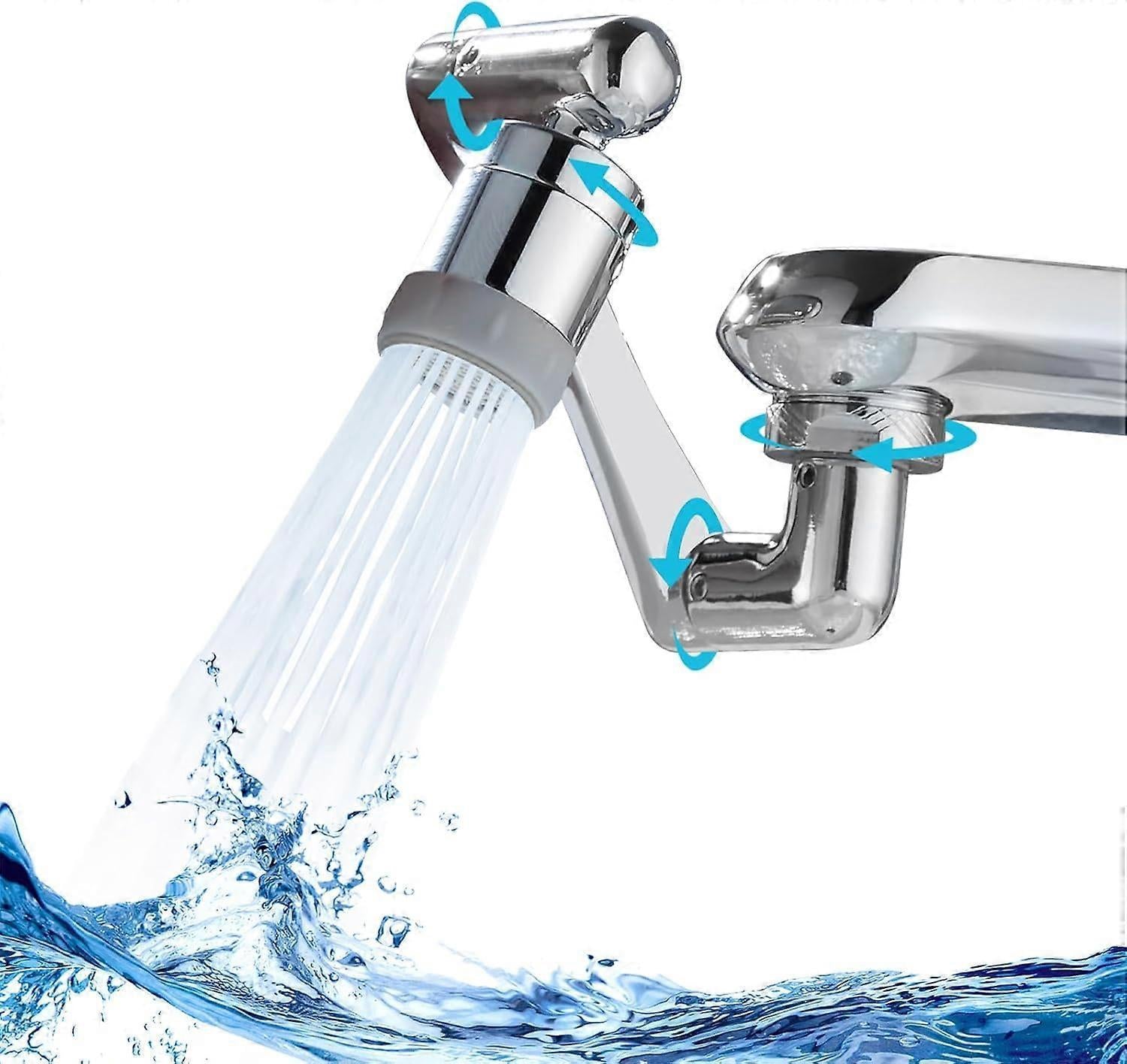 Swivel Faucet-Extender Sink-Aerator - 2 Mode Splash Water Filter Extension, Kitchen Bathroom 360 Rotatable Spray Attachment, Multifunctional Universal
