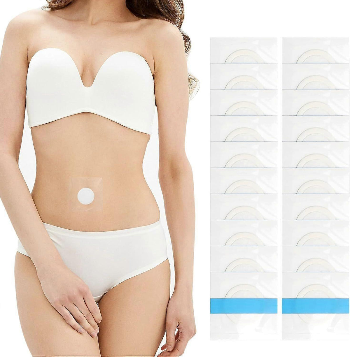 20Pack Disposable Organic Castor Oil Pack Wrap for Belly Button - Clean and secure Alternat