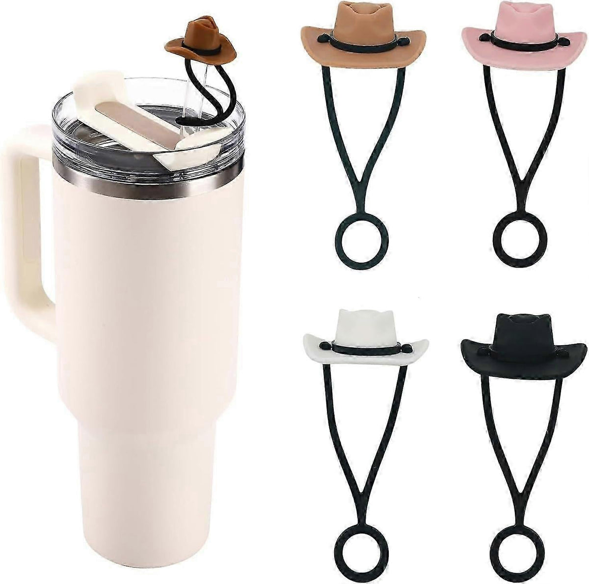 4 Pcs Straw Covers for Stanley Cup 20-40 oz, 0.4 inches Silicone Straw Cover Caps, Stanley Cups Accessories, Dust-proof and leak-proof,Simple Modern,R
