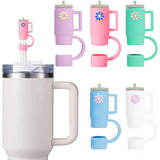 5 pcs/set Stanley Cup Straw Lids, Stanley 30 & 40 Ounce Glass Cups with Handles Silicone Straw Top Lids, Stanley Cup Accessories