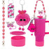 6pcs Cute Accessories Set for 20/30/40oz Tumbler Stanley Cup, Water Bottle Handle Strap, Siliocne Straw Cover and Plush Charms for Girls
