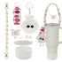 6pcs Cute Accessories Set for 20/30/40oz Tumbler Stanley Cup, Water Bottle Handle Strap, Siliocne Straw Cover and Plush Charms for Girls