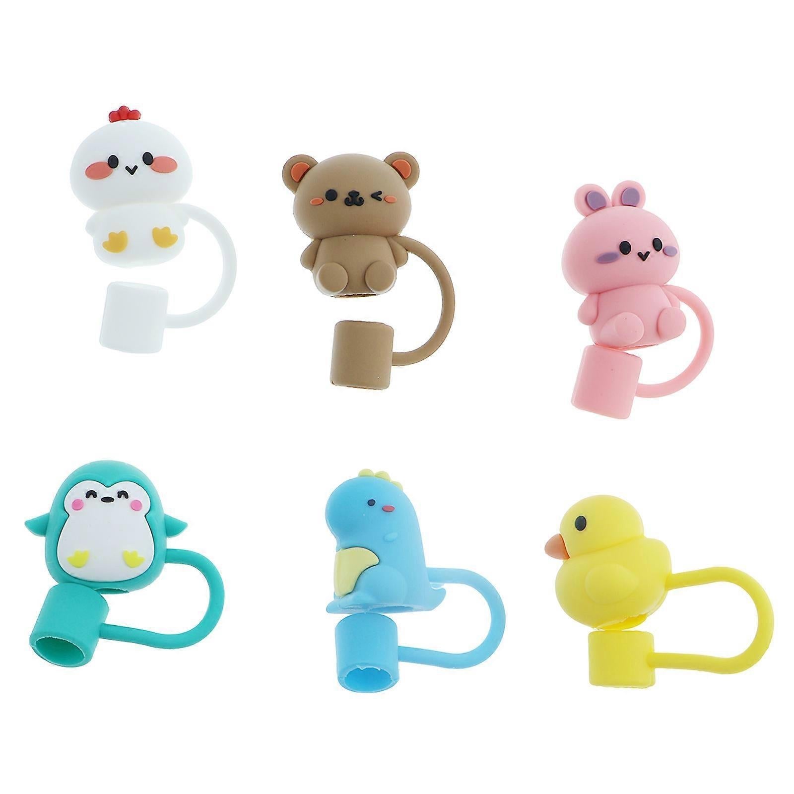 Animal Straw Covers for Stanley Cup, Reusable Straw Lids for Water Bottles