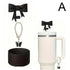 Bow Straw Cap For Stanley Cup Kettle Set with Lobster Buckle & Bow Chain