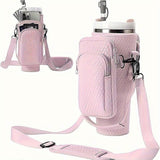 Water Bottle Holder For Stanley 40oz Tumbler With Sling, Adjustable Shoulder Strap Straw Cover For Stanley Cup Accessories
