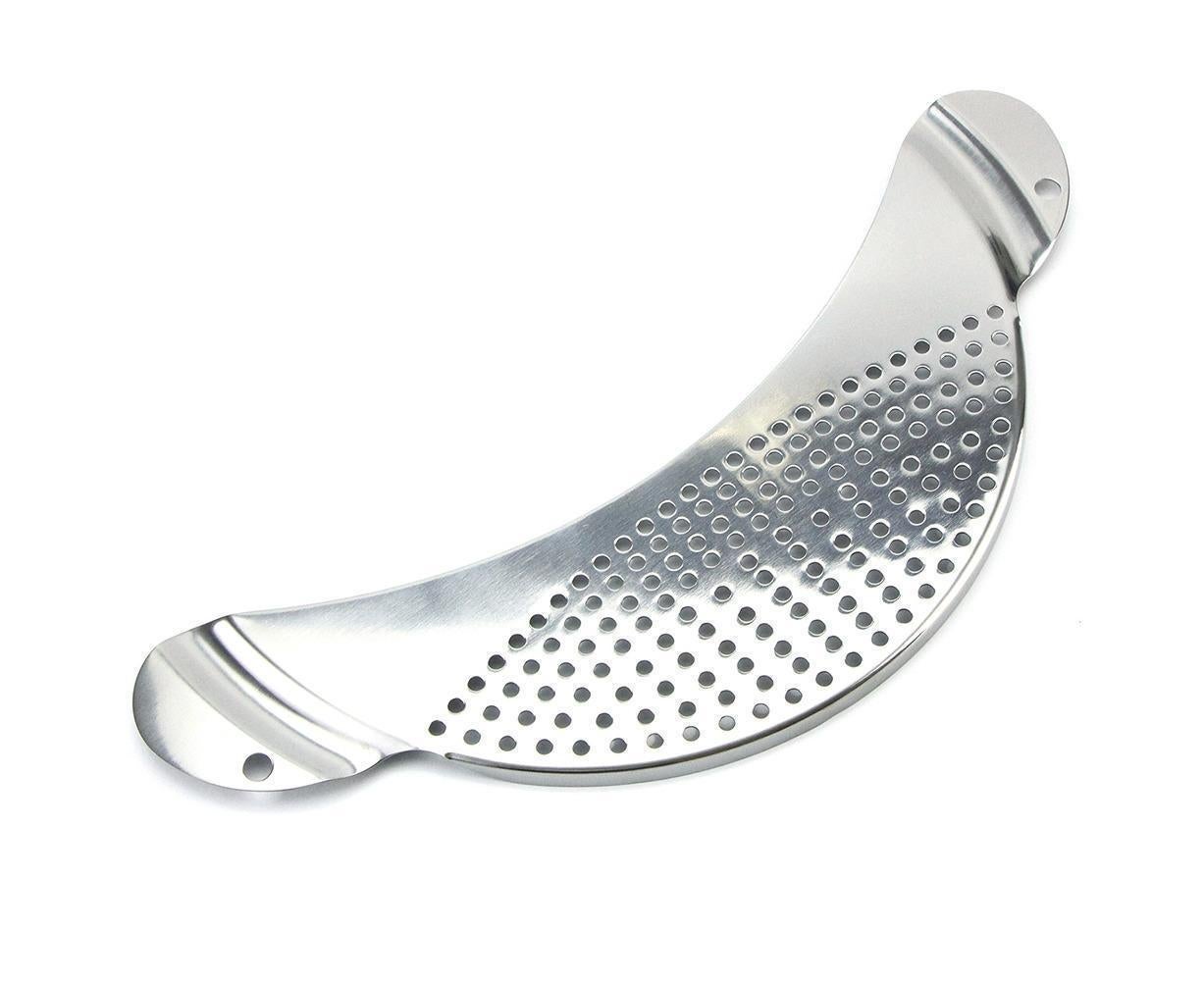 Pot Pan Strainer Board Crescent Shape Draining Hole Wash Fruit Vegetable Filter-Silver
